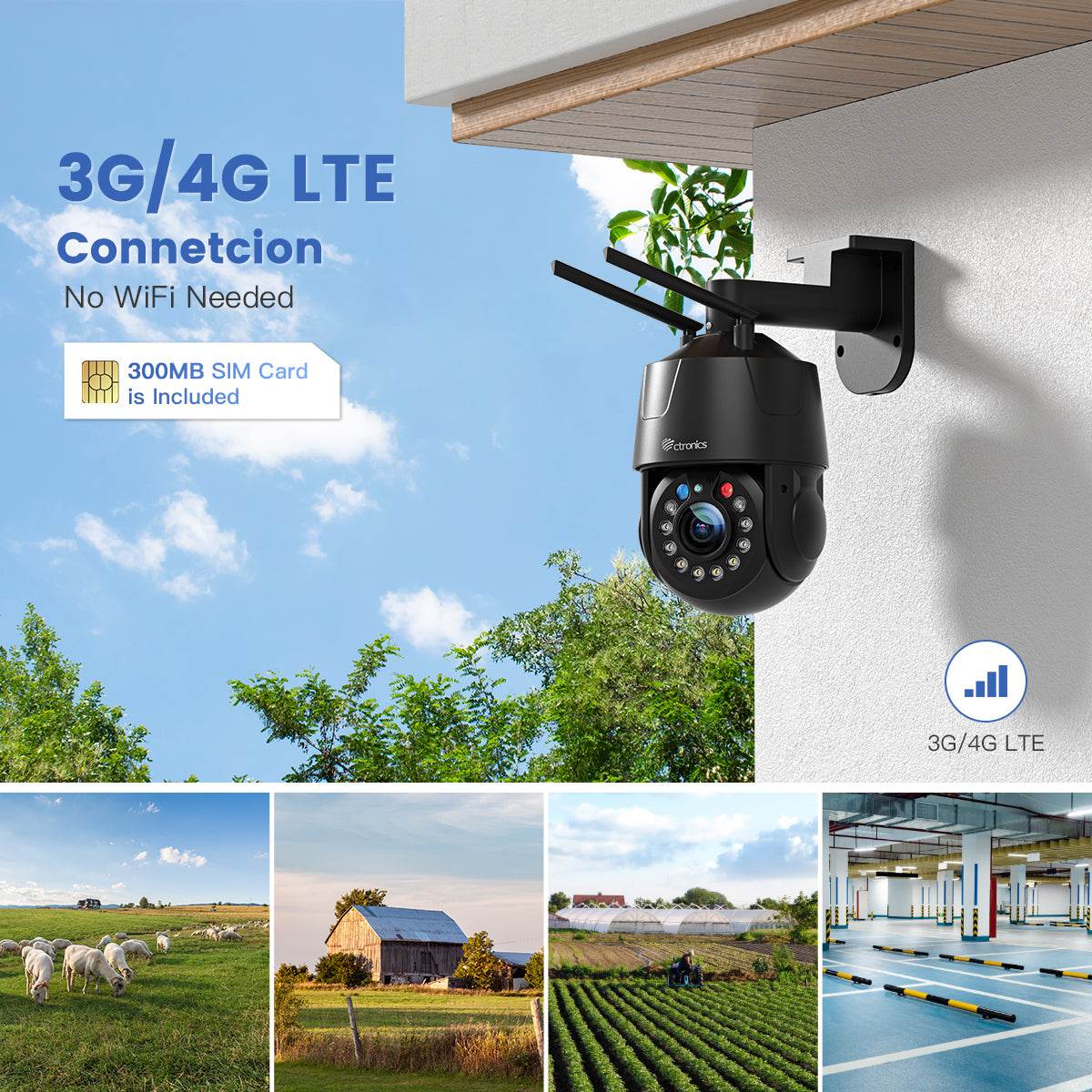 4G LTE Caméra Surveillance Exterieure avec Zoom Optique 10X Carte SIM Incluse Coque en Métal - fr.ctronics