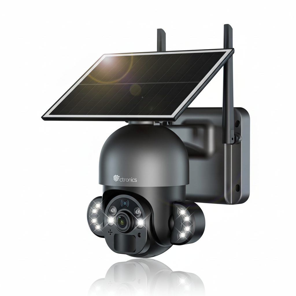 Ctronics Caméra Surveillance WiFi Extérieure 3K 5MP Solaire
