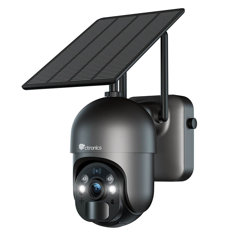 2K 4MP Caméra Surveillance WiFi Solaire Extérieur Ctronics PTZ Caméra de Surveillance sans Fil sur Batterie 10000mAh Vision Nocturne Couleur - fr.ctronics