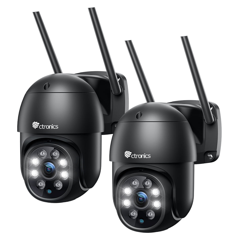 Ctronics Caméra Surveillance WiFi Extérieure PTZ Caméra IP Vision Noct