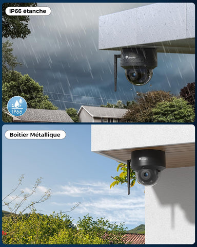 Ctronics 4K Caméra Surveillance Extérieure WiFi 2,4/5GHz, Suivi Auto Humains/Véhicules/Animaux, Vision Nocturne UHD