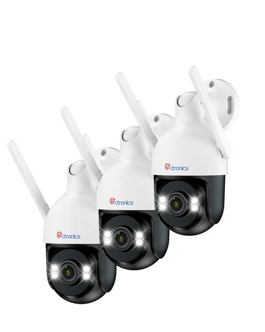 Caméra de Surveillance WiFi 4K 8MP Ctronics - Détection Humaine/Véhicule/Animal, Vision Nocturne, IP66