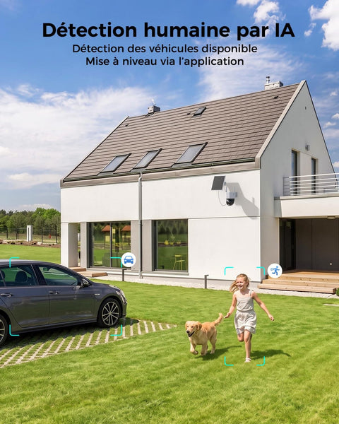 Ctronics Caméra de Surveillance 4G Solaire Extérieure 3K, Vision Nocturne Couleur, Suivi Auto & Enregistrement 24/7 (IP66)