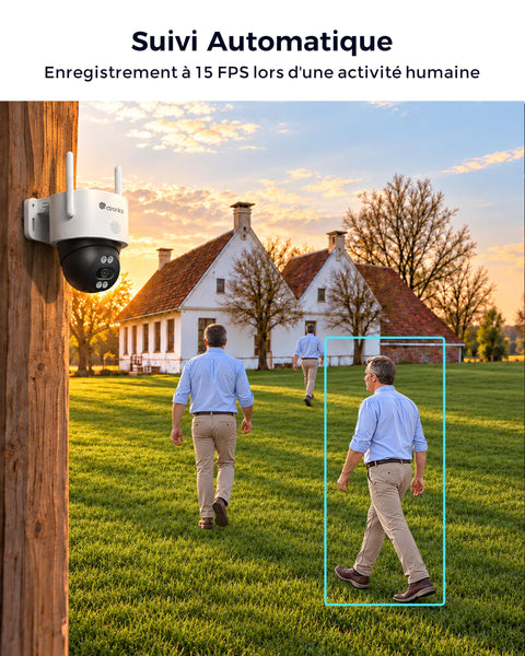 Ctronics Caméra de Surveillance 4G Solaire Extérieure 3K, Vision Nocturne Couleur, Suivi Auto & Enregistrement 24/7 (IP66)