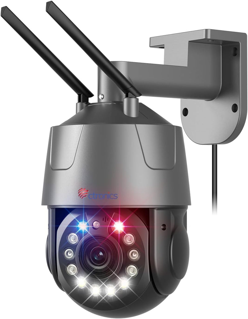 Caméra IP Extérieure 4K 8MP Ctronics – Zoom Optique 30X, Vision Nocturne 150M, IA Détection, 2,4/5GHz WiFi