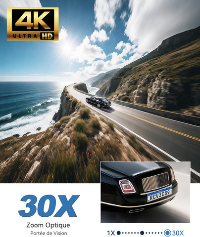 Caméra IP Extérieure 4K 8MP Ctronics – Zoom Optique 30X, Vision Nocturne 150M, IA Détection, 2,4/5GHz WiFi