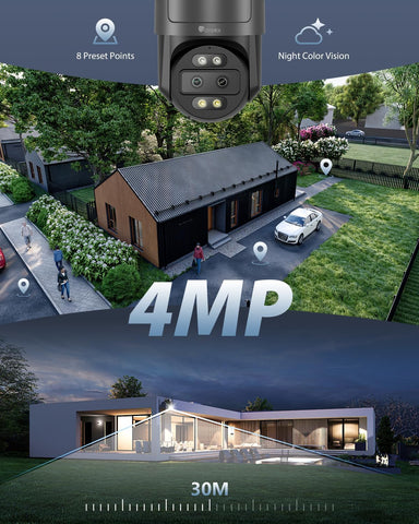 Ctronics 2.5K 4G LTE Caméra de Surveillance Extérieure à Double Objectif & 4MP Zoom Hybride 10X