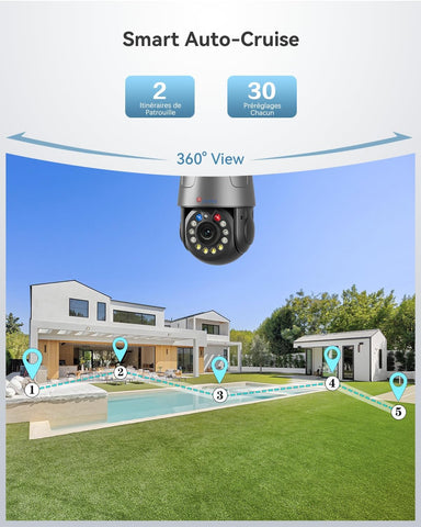Caméra IP Extérieure 4K 8MP Ctronics – Zoom Optique 30X, Vision Nocturne 150M, IA Détection, 2,4/5GHz WiFi