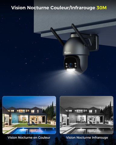 Caméra de Surveillance Extérieure 4K Ctronics - PTZ 8MP, Détection Humaine/Véhicule/Animal