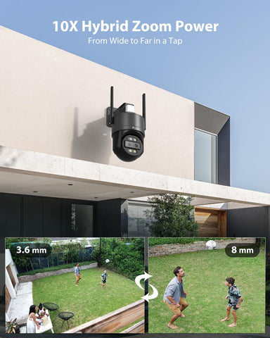 Ctronics 2.5K 4G LTE Caméra de Surveillance Extérieure à Double Objectif & 4MP Zoom Hybride 10X