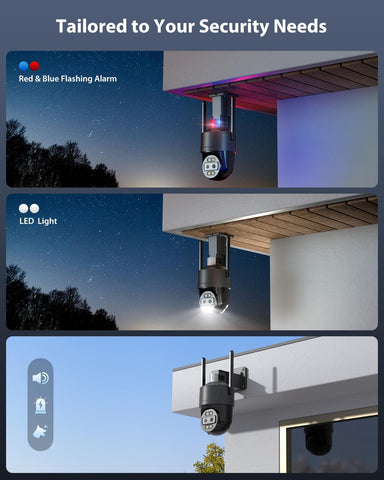 Ctronics 2.5K 4G LTE Caméra de Surveillance Extérieure à Double Objectif & 4MP Zoom Hybride 10X