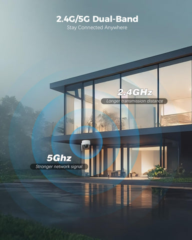 Ctronics 4K Caméra Surveillance Extérieure WiFi 2,4/5GHz, Suivi Auto Humains/Véhicules/Animaux, Vision Nocturne UHD