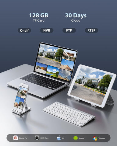 Ctronics 2.5K 4G LTE Caméra de Surveillance Extérieure à Double Objectif & 4MP Zoom Hybride 10X