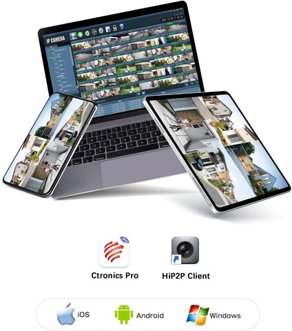 Caméra IP Extérieure 4K 8MP Ctronics – Zoom Optique 30X, Vision Nocturne 150M, IA Détection, 2,4/5GHz WiFi