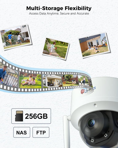 Ctronics 4K Caméra Surveillance Extérieure WiFi 2,4/5GHz, Suivi Auto Humains/Véhicules/Animaux, Vision Nocturne UHD
