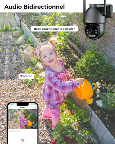 Caméra de Surveillance Extérieure 4K Ctronics - PTZ 8MP, Détection Humaine/Véhicule/Animal