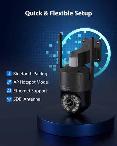 Ctronics Caméra de Surveillance WiFi 4K Extérieure, Vision Nocturne Couleur, Détection de Mouvement, Sirène