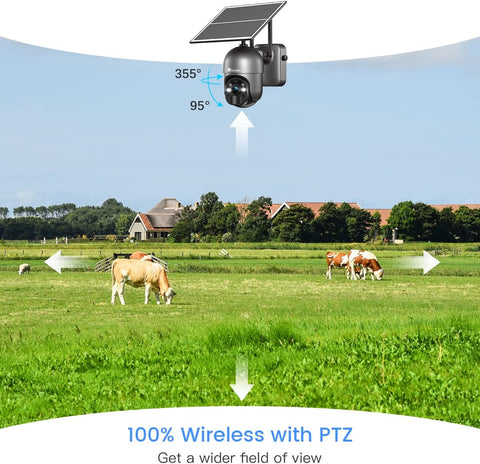 Caméra de Surveillance Solaire 4MP 4G Ctronics - Détection PIR + IA, Vision Nocturne Couleur 30m
