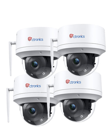 Ctronics 4K Caméra Surveillance Extérieure WiFi 2,4/5GHz, Suivi Auto Humains/Véhicules/Animaux, Vision Nocturne UHD