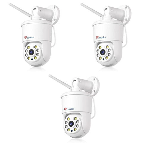 Ctronics 【Métal plein】 5MP Caméra de surveillance extérieure 4G LTE avec carte SIM, détection des personnes / véhicules / animaux, suivi automatique, PC / Smartphone