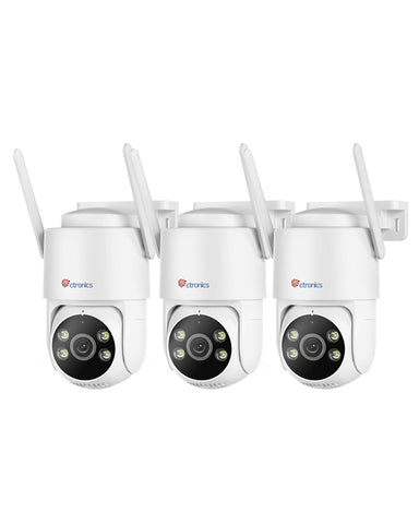 Ctronics Caméra de surveillance WiFi 5MP avec WiFi bi-bande avec détection de personnes/voitures/animaux