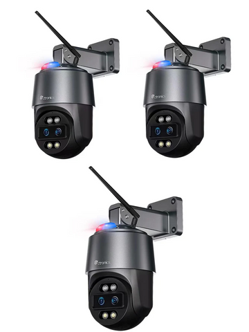 [Zoom Hybride 10X] 4K Caméra Surveillance Extérieure, Double Objectif, Détection Humains/Véhicules/Animaux