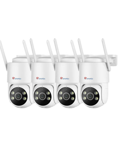 Ctronics Caméra de surveillance WiFi 5MP avec WiFi bi-bande avec détection de personnes/voitures/animaux