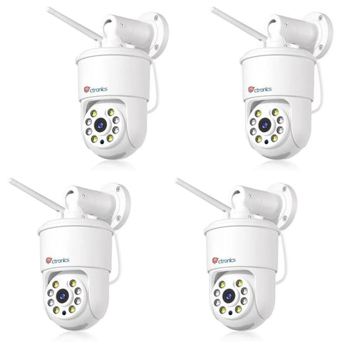 Ctronics 【Métal plein】 5MP Caméra de surveillance extérieure 4G LTE avec carte SIM, détection des personnes / véhicules / animaux, suivi automatique, PC / Smartphone