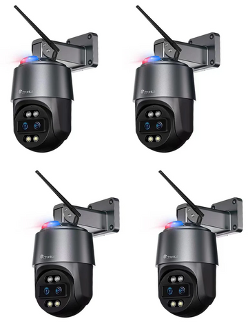 [Zoom Hybride 10X] 4K Caméra Surveillance Extérieure, Double Objectif, Détection Humains/Véhicules/Animaux