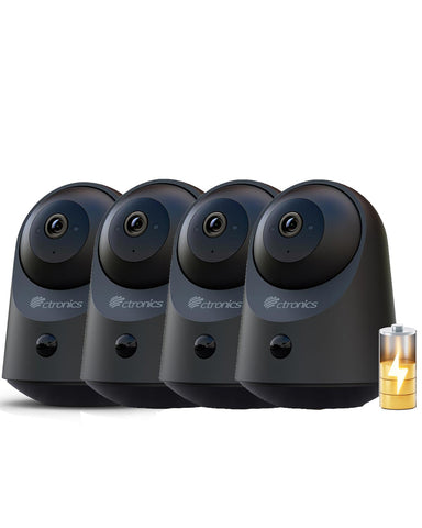 Ctronics Caméra Surveillance Intérieure 2K 3MP WiFi, Batterie, Vision Nocturne, Détection PIR, PTZ 360°