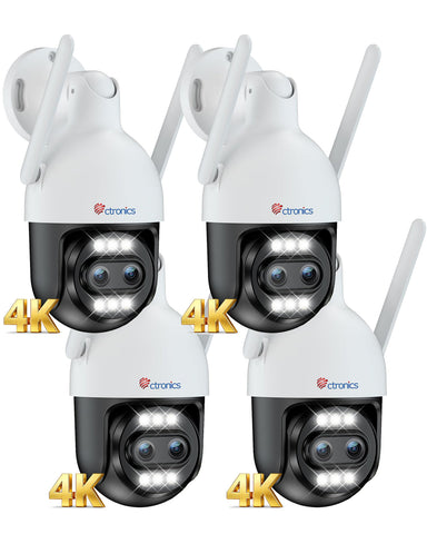 Ctronics 10X zoom hybride 4K Caméra de surveillance extérieure double objectif, suivi automatique / détection des personnes / véhicules / animaux, FTP & NVR