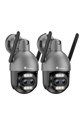 Ctronics 10X zoom hybride 4K Caméra de surveillance extérieure double objectif, suivi automatique / détection des personnes / véhicules / animaux, FTP & NVR