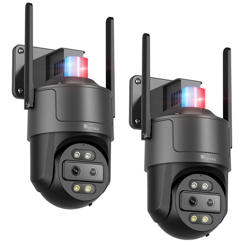 Ctronics 2.5K 4G LTE Caméra de Surveillance Extérieure à Double Objectif & 4MP Zoom Hybride 10X