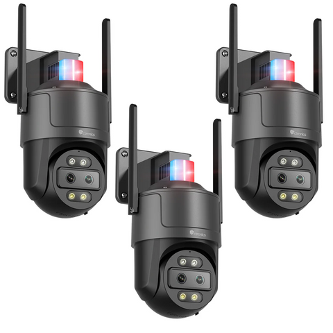 Ctronics 2.5K 4G LTE Caméra de Surveillance Extérieure à Double Objectif & 4MP Zoom Hybride 10X
