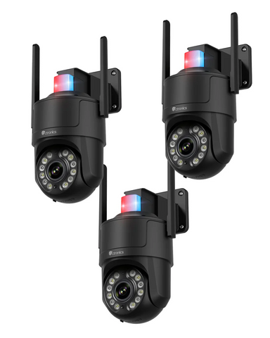 Ctronics Caméra de Surveillance WiFi 4K Extérieure, Vision Nocturne Couleur, Détection de Mouvement, Sirène