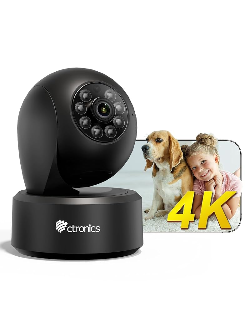4K 8MP Intérieure Surveillance Caméra 2,4/5GHz Wi-FI Suivi Automatique Détection Intelligente de Personne/Animaux