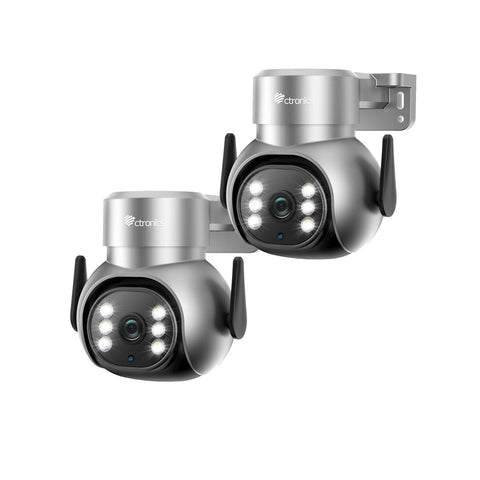 4K 8MP Caméra Surveillance WiFi Extérieure avec Projecteur, 2,4/5Ghz WiFi PTZ Caméra Détection Humaine/Animaux/Véhicule