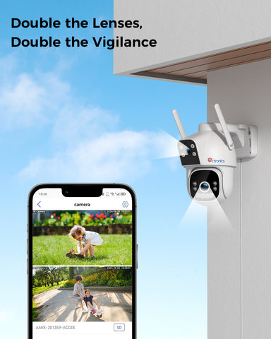 Caméra intelligente 4G LTE à double objectif avec Zoom 4X et vision nocturne couleur