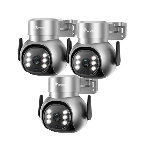 4K 8MP Caméra Surveillance WiFi Extérieure avec Projecteur, 2,4/5Ghz WiFi PTZ Caméra Détection Humaine/Animaux/Véhicule