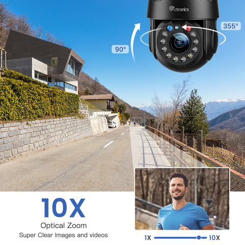 4G LTE Caméra Surveillance Exterieure avec Zoom Optique 10X Carte SIM Incluse Coque en Métal
