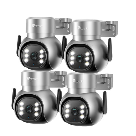 4K 8MP Caméra Surveillance WiFi Extérieure avec Projecteur, 2,4/5Ghz WiFi PTZ Caméra Détection Humaine/Animaux/Véhicule