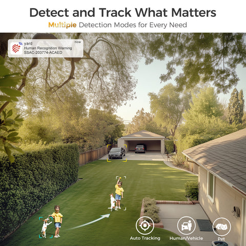 Ctronics 【Métal plein】 5MP Caméra de surveillance extérieure 4G LTE avec carte SIM, détection des personnes / véhicules / animaux, suivi automatique, PC / Smartphone