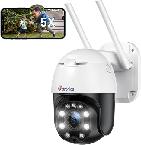 Caméra de Surveillance WiFi Extérieure PTZ Ctronics IP Caméra 1080P Détection de Mouvements Humaine