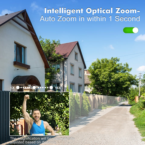 4K 8MP 16X Zoom Optique Caméra Surveillance WiFi Extérieure avec Auto Balayage/Suivi/Zoom