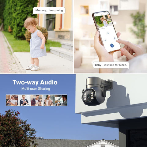 2.5K 4MP Caméra Surveillance WiFi Exterieure 2,4/5GHz WiFi IP Caméra Détection Humaine avec Suivi Auto