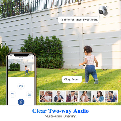 Ctronics 6X zoom hybride double objectif 1080P HD Wi-Fi caméra de surveillance