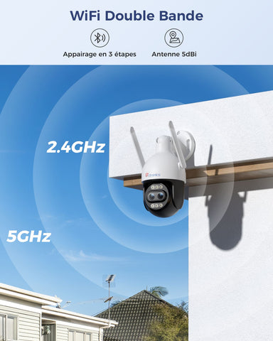 Ctronics 10X zoom hybride 4K Caméra de surveillance extérieure double objectif, suivi automatique / détection des personnes / véhicules / animaux, FTP & NVR