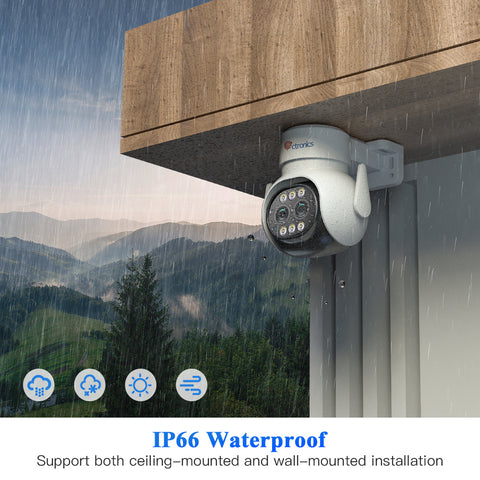 Ctronics 6X zoom hybride double objectif 1080P HD Wi-Fi caméra de surveillance