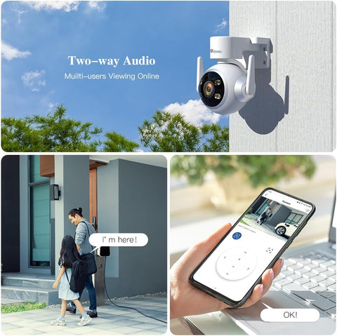 5MP 5X Zoom Optique Caméra Surveillance WiFi Exterieure 2,4/5GHz WiFi IP Caméra avec Suivi Auto