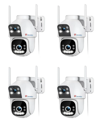 Caméra intelligente 4G LTE à double objectif avec Zoom 4X et vision nocturne couleur